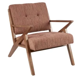 Mid-Century Pecan Finish Accent Chair-Kirkland's Home Outlet