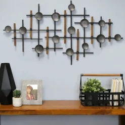Mid-Century Wood And Metal Sculpture Wall Plaque-Kirkland's Home Shop