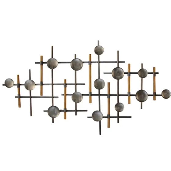 Mid-Century Wood And Metal Sculpture Wall Plaque-Kirkland's Home Shop