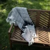 Midnight Crosshatch Stripes Outdoor Throw Blanket-Kirkland's Home Online