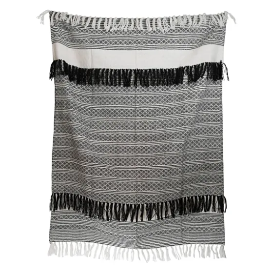 Midnight Crosshatch Stripes Outdoor Throw Blanket-Kirkland's Home Online