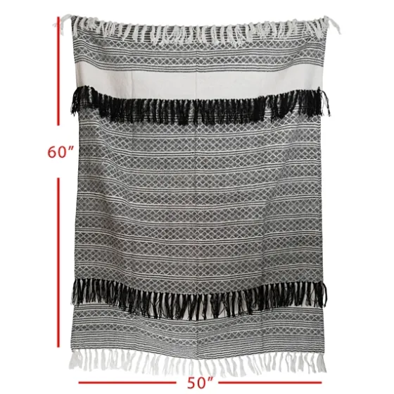 Midnight Crosshatch Stripes Outdoor Throw Blanket-Kirkland's Home Online