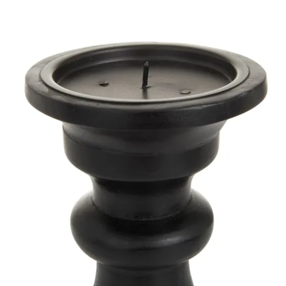 Midnight Distressed Wood Candle Holders, Set Of 3-Kirkland's Home Cheap