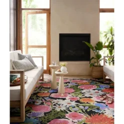 Midnight Garden Party Indoor/Outdoor Rug, 5X7-Kirkland's Home Outlet