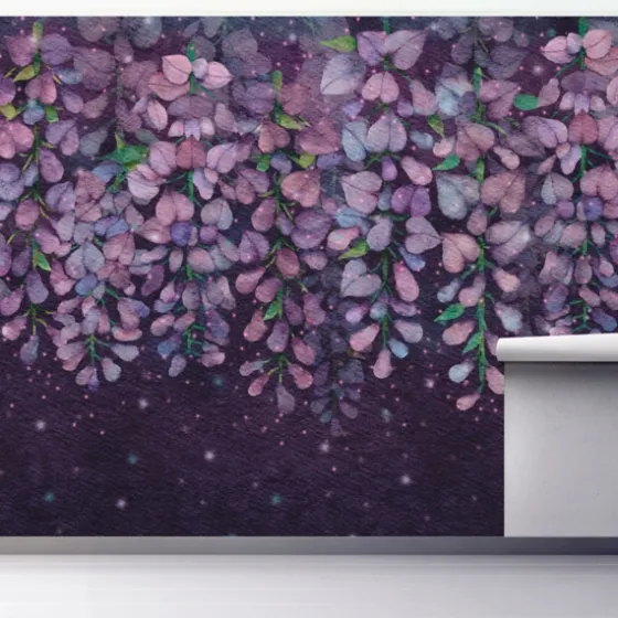 Midnight Purple Wisteria Peel And Stick Wall Mural-Kirkland's Home Clearance