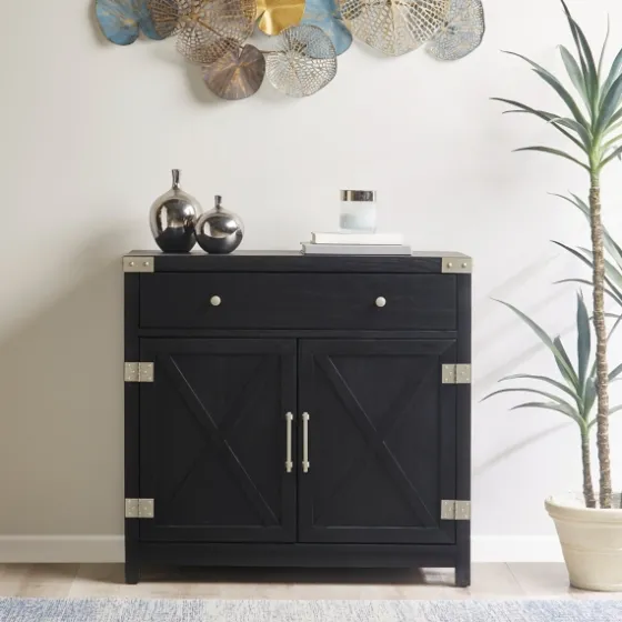 Midnight X-Shaped Doors Decorative Chest-Kirkland's Home Hot
