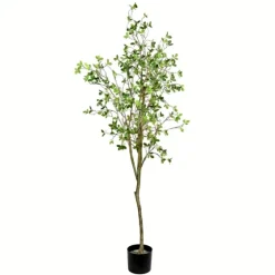 Milan Leaf Tree In Black Planter-Kirkland's Home Shop