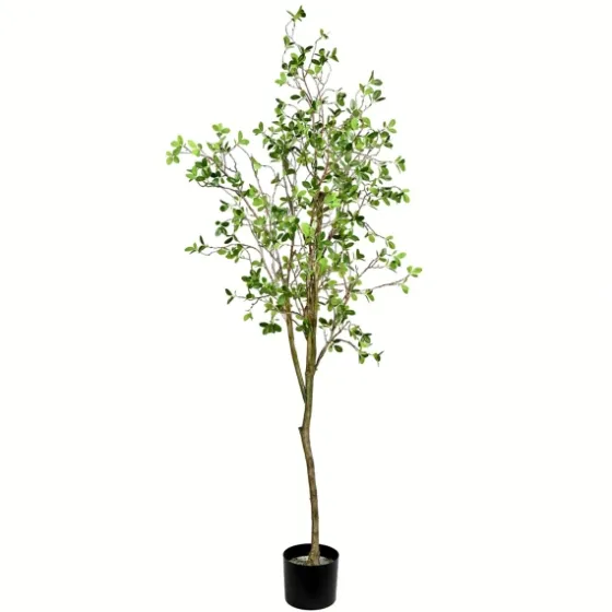 Milan Leaf Tree In Black Planter-Kirkland's Home Shop