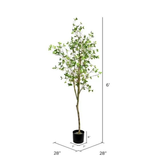Milan Leaf Tree In Black Planter-Kirkland's Home Shop