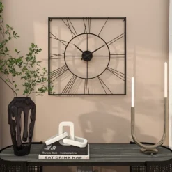 Minimal Square Open Face Clock-Kirkland's Home New