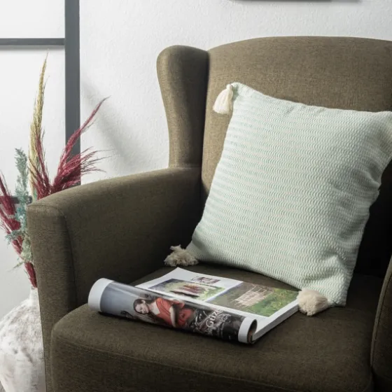 Mint Trapeze Organic Cotton Throw Pillow-Kirkland's Home New