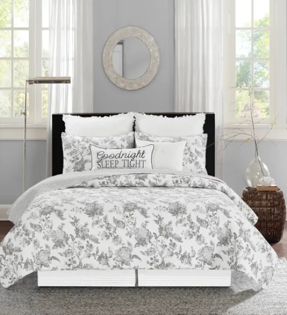 Miriam Floral & Stripe 3-Pc. King Quilt Set-Kirkland's Home Clearance