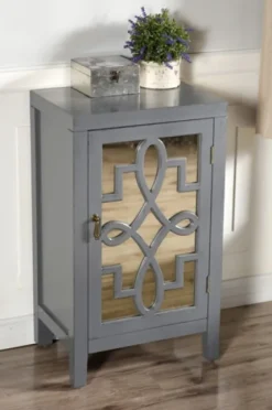Mirrored 1-Door Cabinet With Overlay Pattern-Kirkland's Home Best Sale