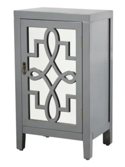 Mirrored 1-Door Cabinet With Overlay Pattern-Kirkland's Home Best Sale