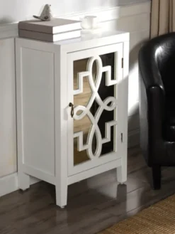 Mirrored 1-Door Cabinet With Overlay Pattern-Kirkland's Home Flash Sale
