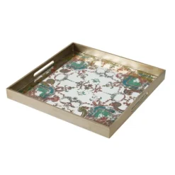 Mirrored Moroccan Pattern Tray With Gold Edges-Kirkland's Home Cheap