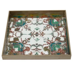 Mirrored Moroccan Pattern Tray With Gold Edges-Kirkland's Home Cheap