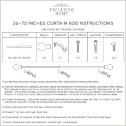 Mirrored Mosaic Curtain Rod, 72 In.-Kirkland's Home Fashion