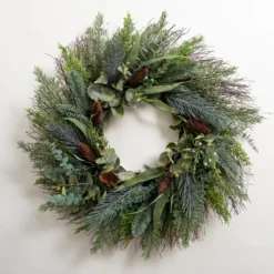 Mixed Cypress And Eucalyptus Winter Wreath-Kirkland's Home Online
