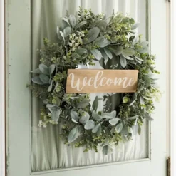 Mixed Greenery Welcome Sign Wreath-Kirkland's Home New