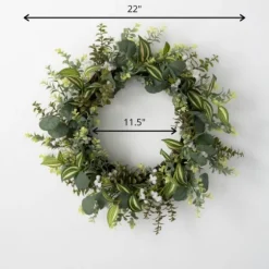 Mixed Greens And Wildflowers Wreath, 22 In.-Kirkland's Home Cheap