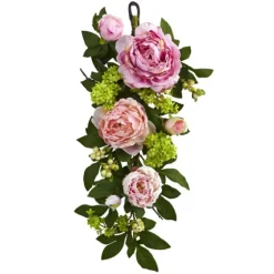 Mixed Peony And Hydrangea Swag Teardrop-Kirkland's Home Outlet