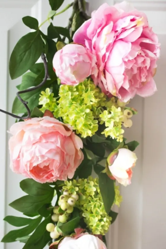 Mixed Peony And Hydrangea Swag Teardrop-Kirkland's Home Outlet