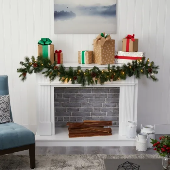 Mixed Pine Clear Led Lighted Garland-Kirkland's Home Online