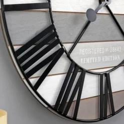 Mixed Plank And Black Metal Wall Clock-Kirkland's Home Best Sale