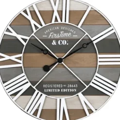 Mixed Planks And White Wooden Wall Clock-Kirkland's Home Shop