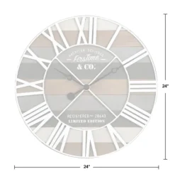 Mixed Planks And White Wooden Wall Clock-Kirkland's Home Shop