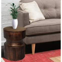 Mocha Hourglass Mango Side Table-Kirkland's Home Outlet