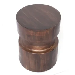 Mocha Hourglass Mango Side Table-Kirkland's Home Outlet