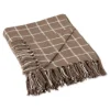 Mocha Plaid Fringed Throw-Kirkland's Home New