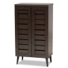 Mocha Tall Slatted Shoe Storage Cabinet-Kirkland's Home Hot