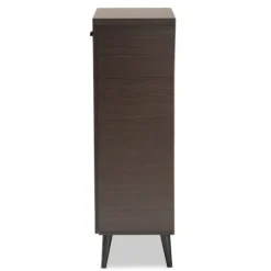 Mocha Tall Slatted Shoe Storage Cabinet-Kirkland's Home Hot