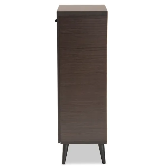 Mocha Tall Slatted Shoe Storage Cabinet-Kirkland's Home Hot