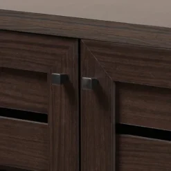 Mocha Tall Slatted Shoe Storage Cabinet-Kirkland's Home Hot
