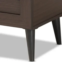 Mocha Tall Slatted Shoe Storage Cabinet-Kirkland's Home Hot