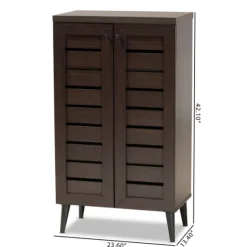 Mocha Tall Slatted Shoe Storage Cabinet-Kirkland's Home Hot