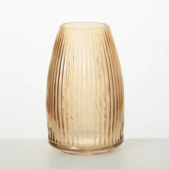 Modern Amber Ribbed Glass Vase-Kirkland's Home Hot