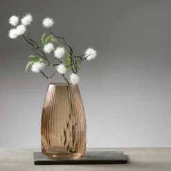 Modern Amber Ribbed Glass Vase-Kirkland's Home Hot