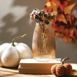 Modern Amber Ribbed Glass Vase-Kirkland's Home Hot