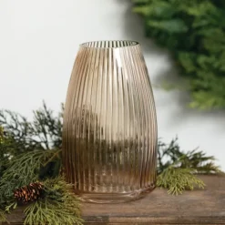 Modern Amber Ribbed Glass Vase-Kirkland's Home Hot