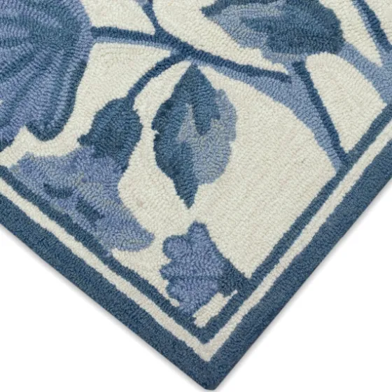 Modern Blue Floral Vines Outdoor Area Rug, 5X7-Kirkland's Home Online