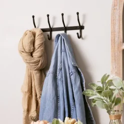 Modern Farmhouse Black Metal Wall Hooks-Kirkland's Home Outlet