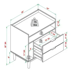 Modern Frame Wood Nightstand-Kirkland's Home Best Sale