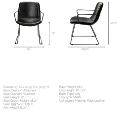 Modern Leather Wire Frame Dining Chair-Kirkland's Home Shop