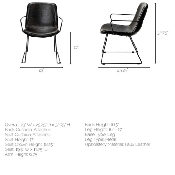 Modern Leather Wire Frame Dining Chair-Kirkland's Home Shop