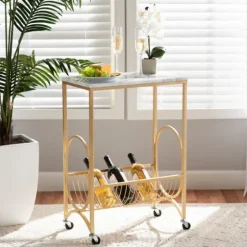 Modern Marble Deco Bar Cart-Kirkland's Home New